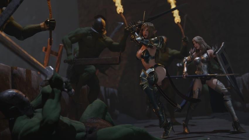 Elf Swordmaster Fantasy Hentai — Defeated Warrior Gallery