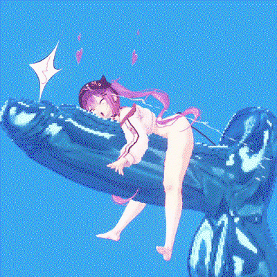Hoptia from Hololive Rams a Gigantic Dildo in This Explicit Free Hentai Anime Clip