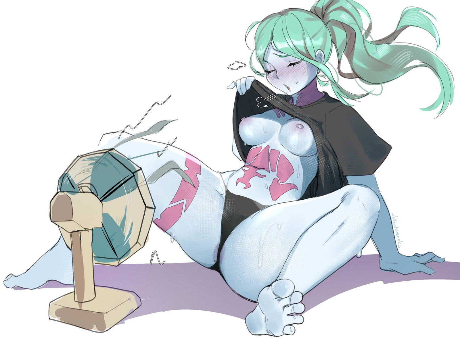 Rebecca Cooling Off in Steamy Cyberpunk Edgerunners Hentai Clip