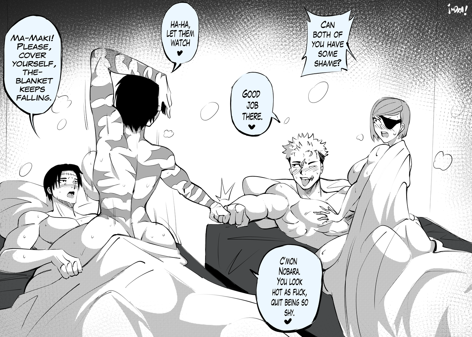 Maki and Yuta, Yuji and Nobara Side-by-Side Jujutsu Kaisen Hentai Fantasy