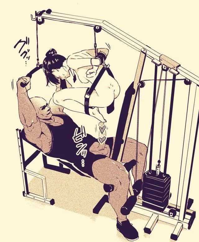 Basilsis original gym scene with massive tits and throbbing cock