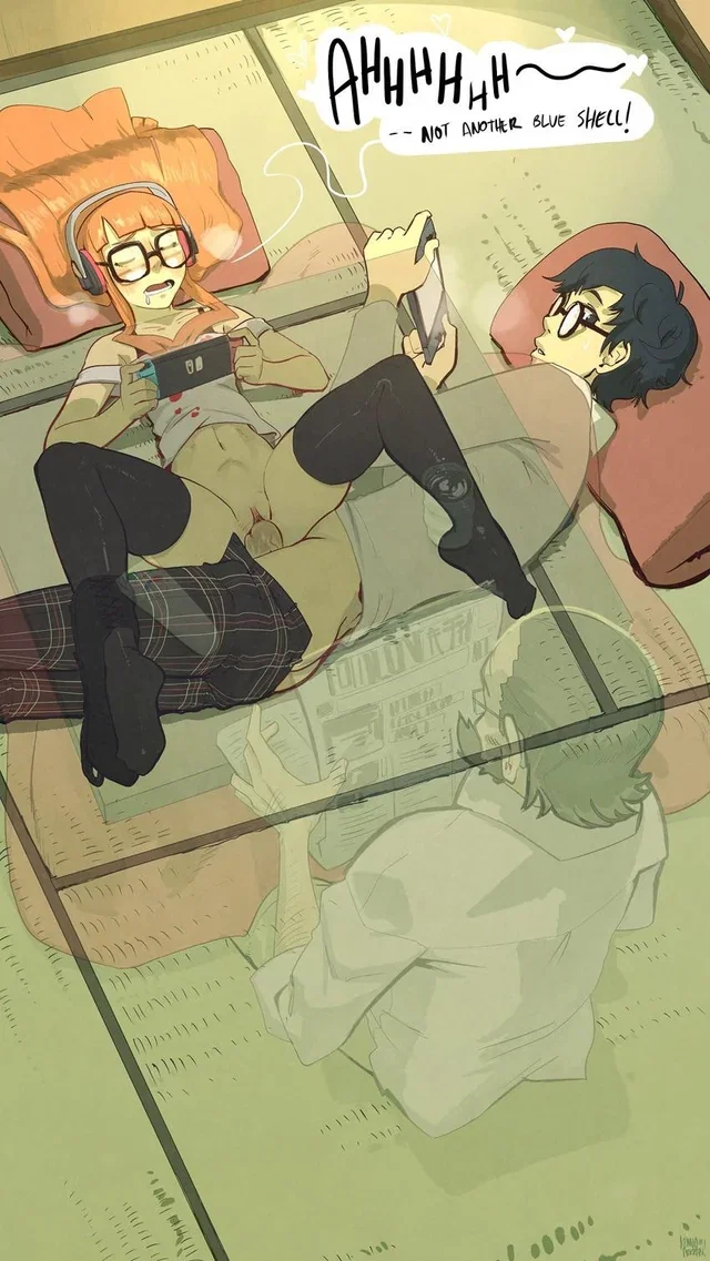 Ren and Futaba nonchalant hentai fantasy from Persona 5 by kenno arkkan