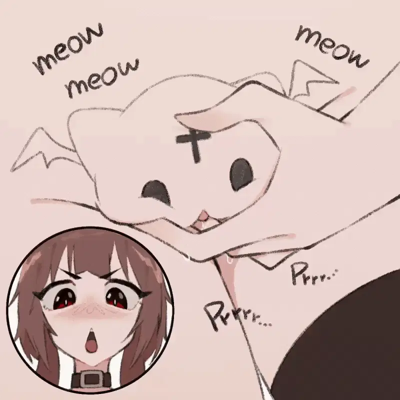 Megumin’s uncensored solo play with her cat Gurumo – Konosuba hentai