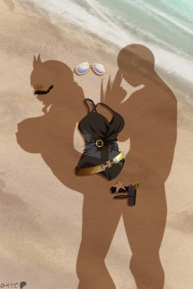 Shadow beach fuck with Umamusume girls in raw hentai animation
