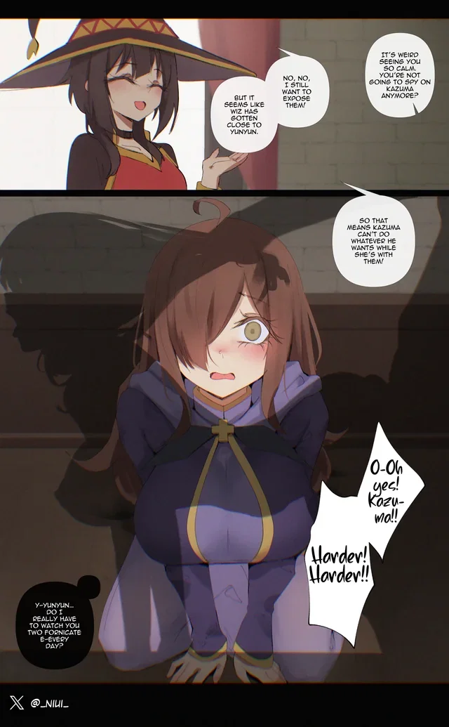 Yunyun and Wiz uncensored hentai clip from Konosuba