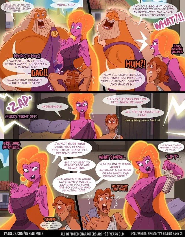 Aphrodite x Hercules Hermit Moth Parody Hentai Clip