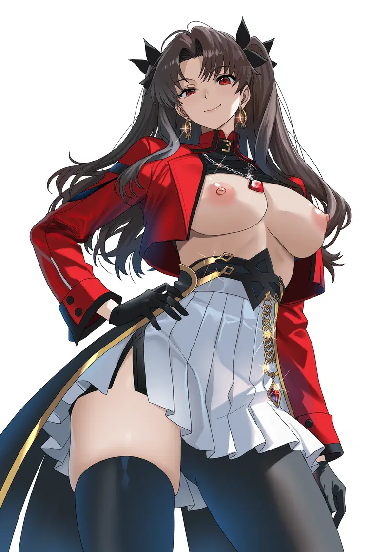 Rin Tohsaka flaunts her massive tits in Fate hentai tease