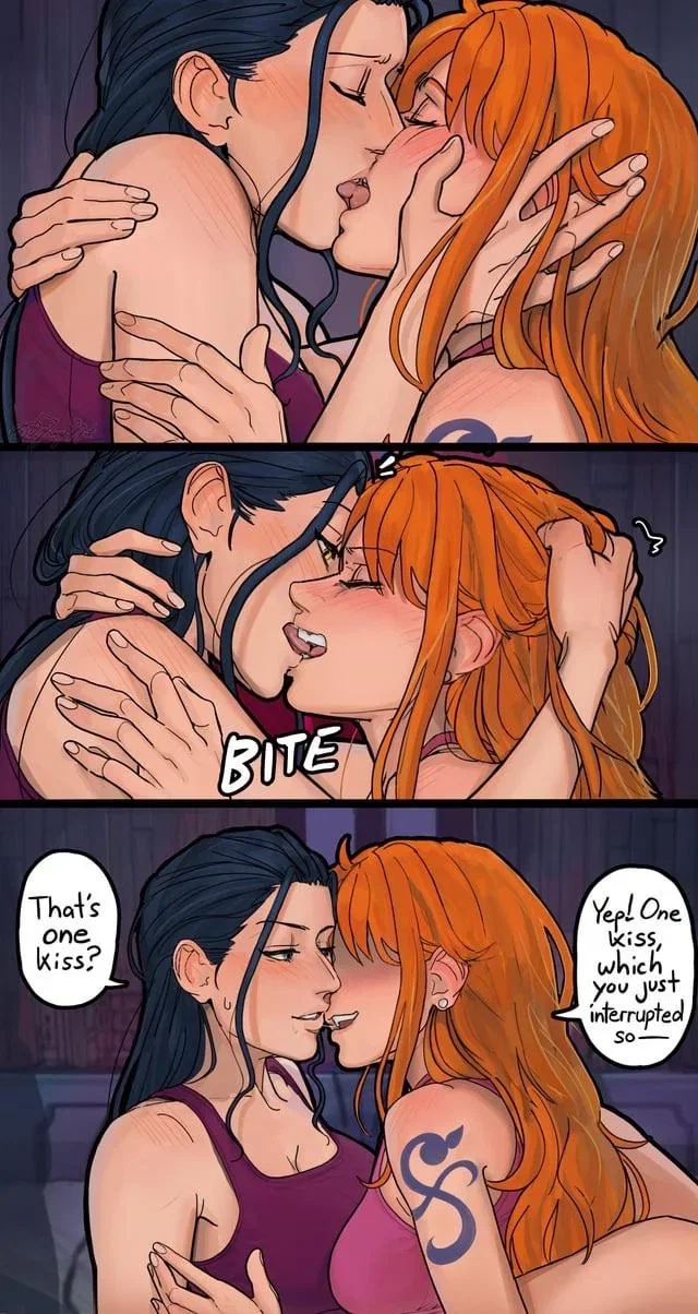 Nami x Robin steamy One Piece hentai fantasy scene by Djang0Art