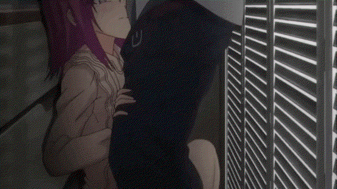 Pink-haired twin gets railed on all fours while giving sloppy office head