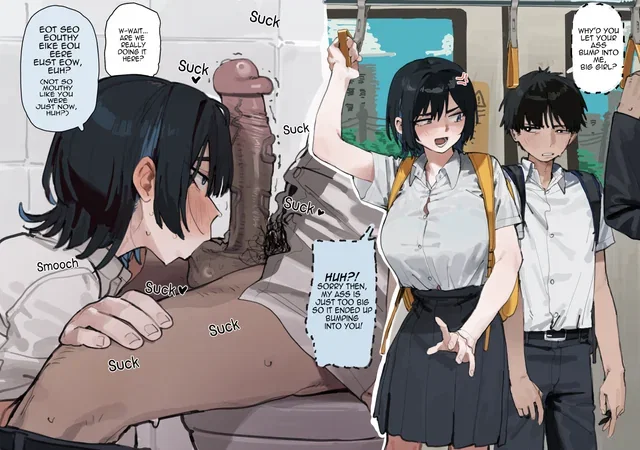 Tomboy Friend Gives Sloppy Blowjob in Lewd Anime Fantasy Clip
