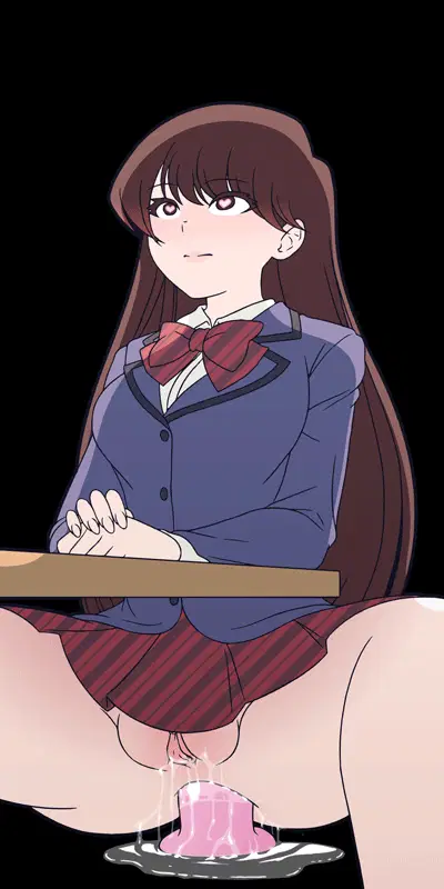 Komi-san Gets Pounded in the Empty Classroom – Uncensored Hentai GIF