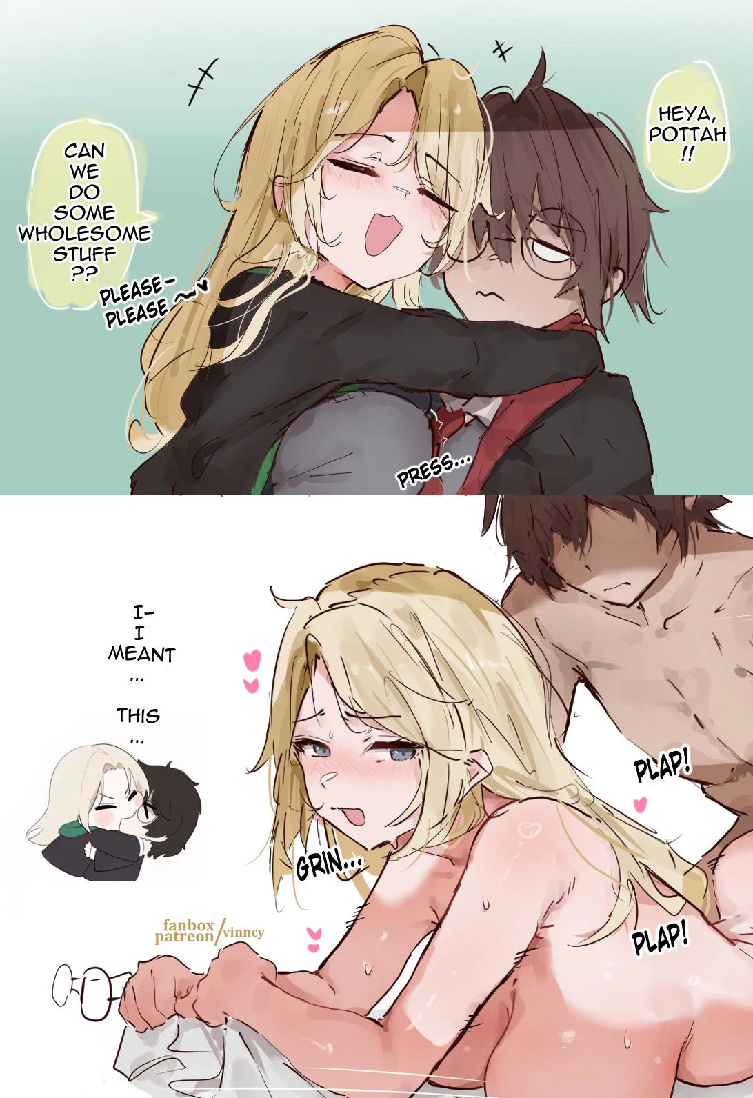 Wholesome Galfoy rides slow and deep in this vanilla Harry Potter hentai