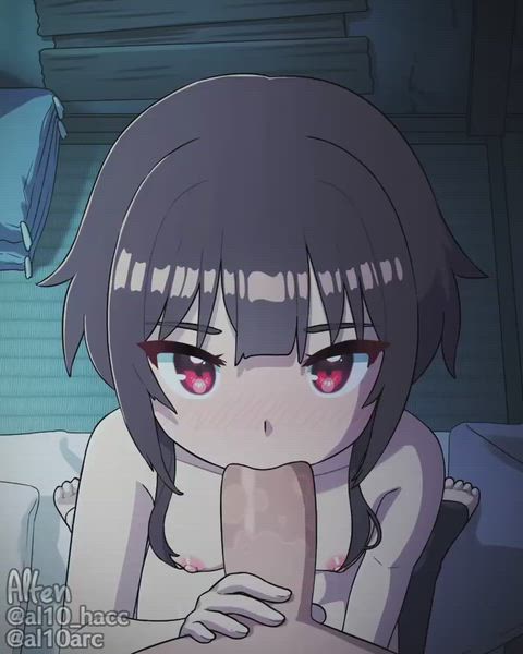 Megumin Blowjob Fantasy Scene from Konosuba Hentai
