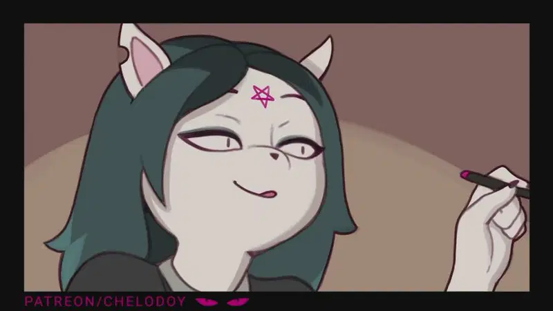 Goth Cat Girl NTR Hentai Summoning Circle GIF – microwave987