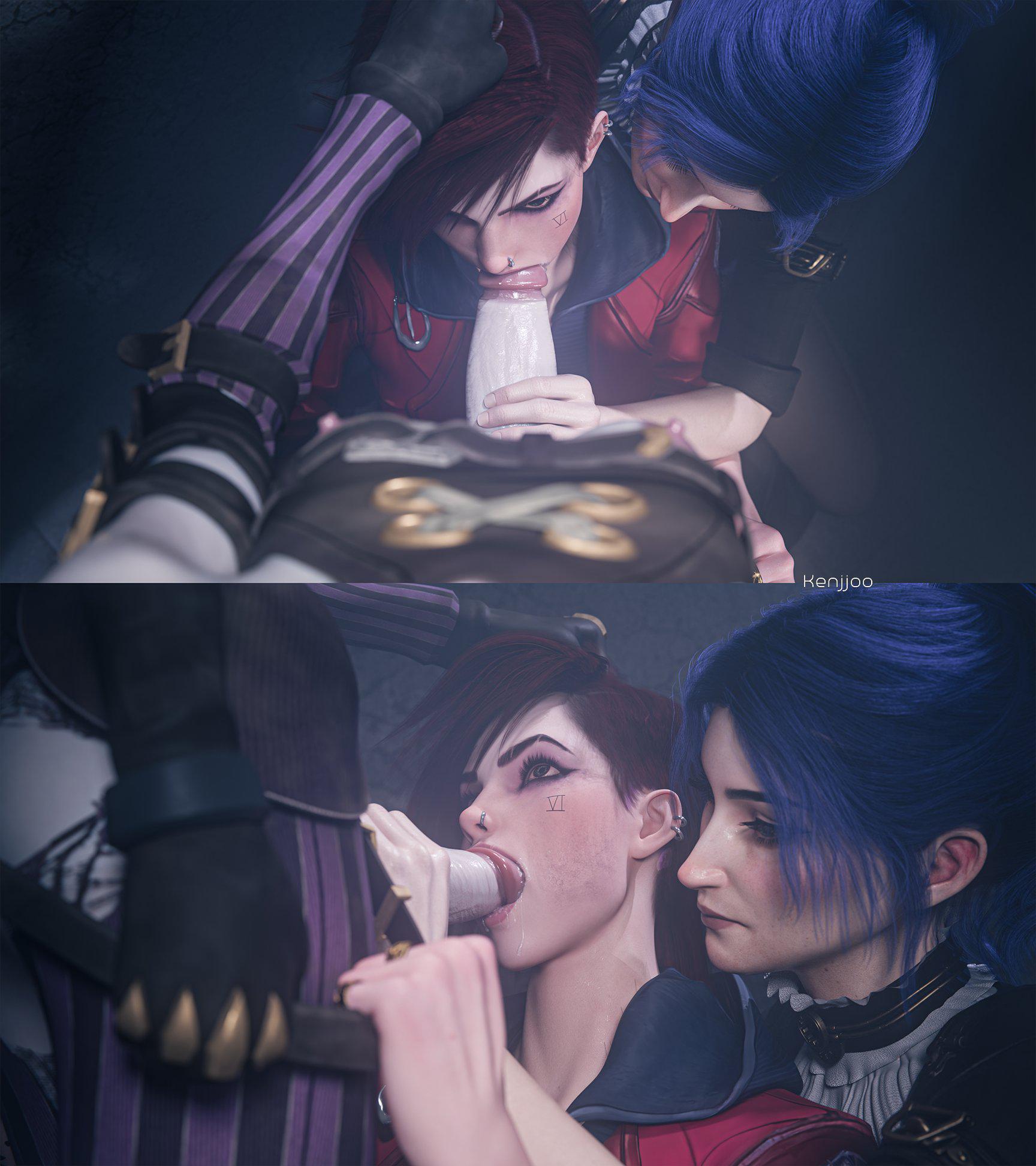 Jinx’s Cunning Caress: A Triopoly of Temptation with Vi and Caitlyn