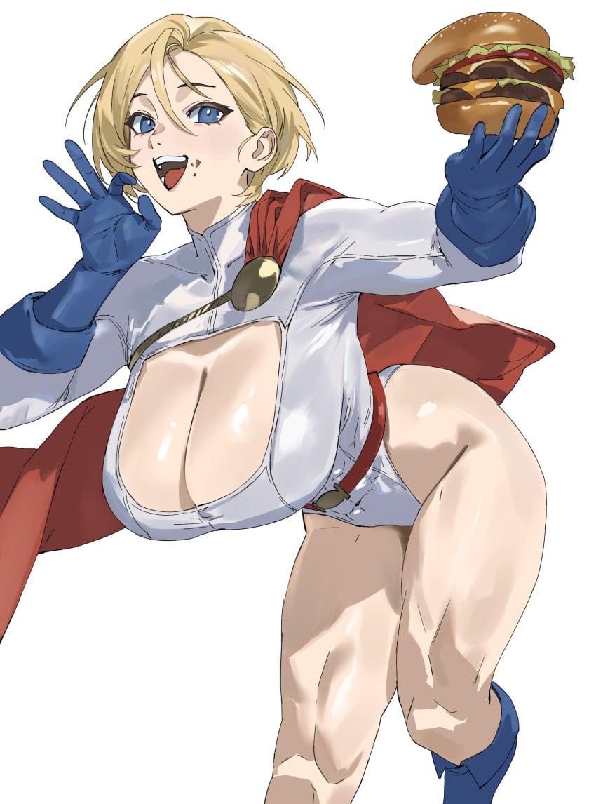 Power Girl’s Sizzling Encounter: A Juicy Burger and a Hungry Cock