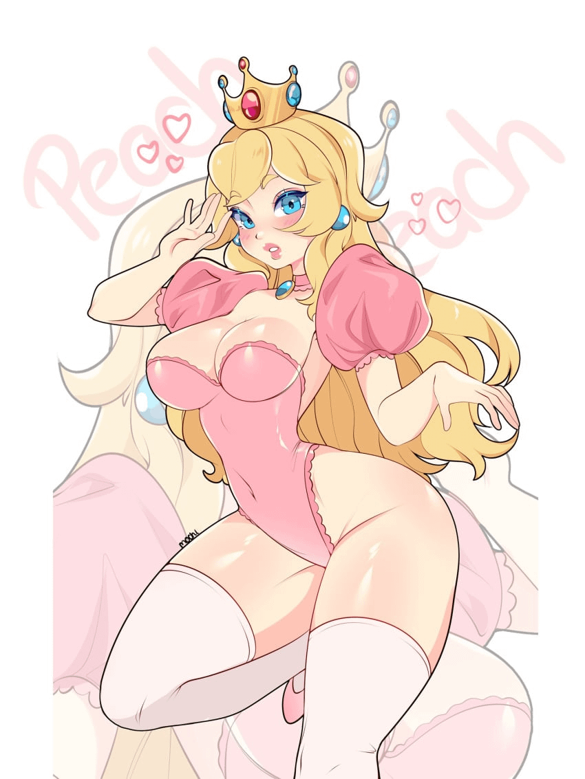 Princess Peach tries on new outfits (rebthgin) [Super Mario]