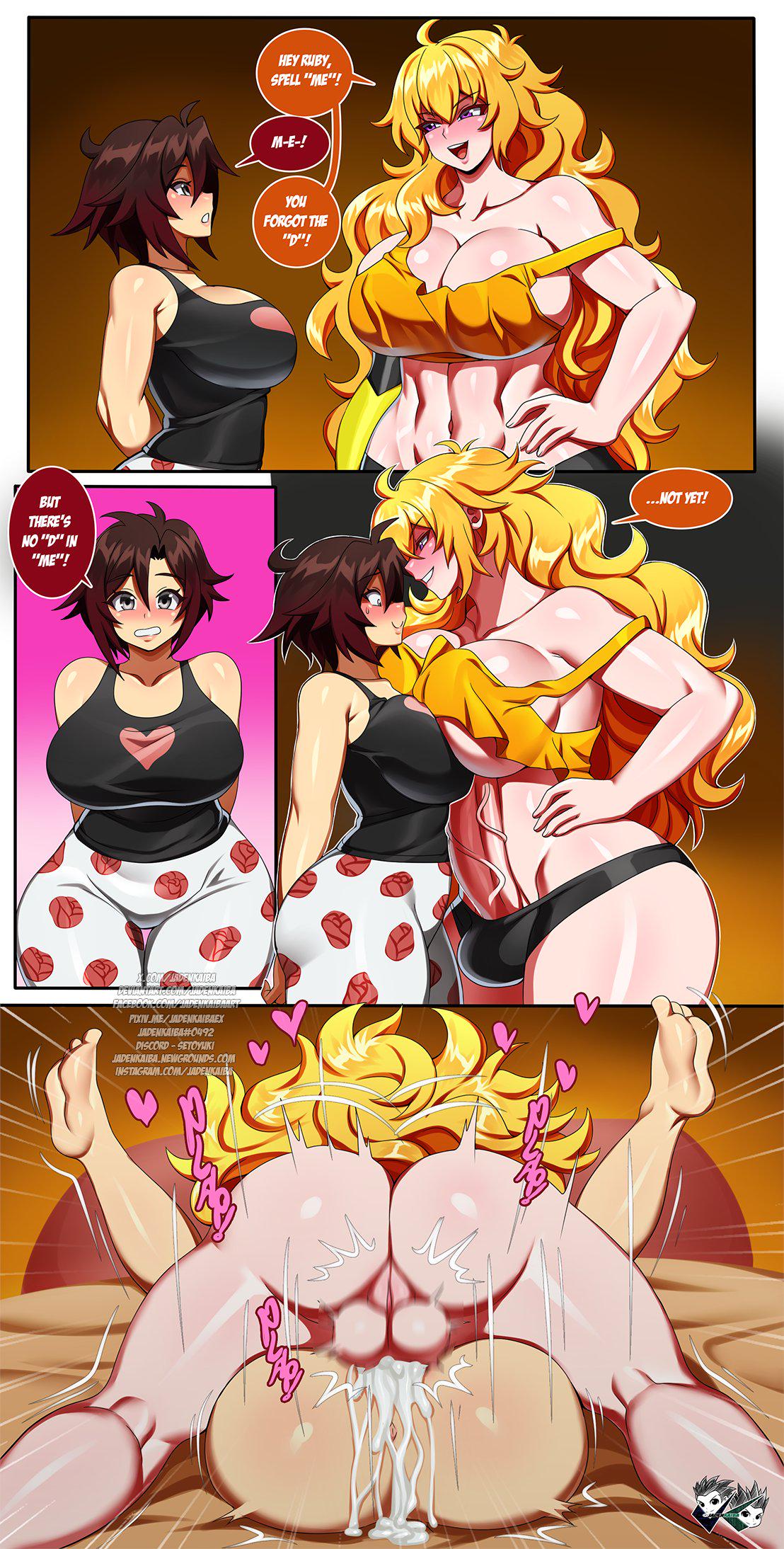 Ruby and Yang doing some word games as foreplay. (JaidenKaiba)