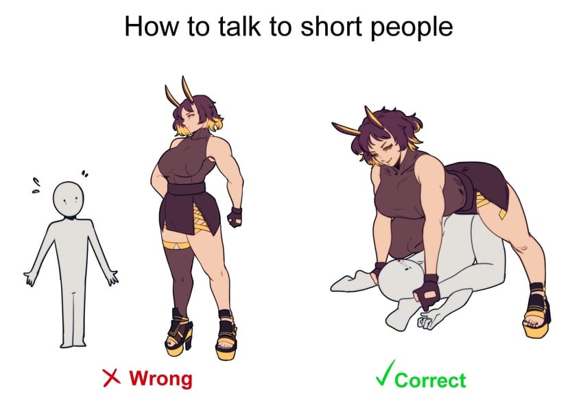The proper way to talk to short people