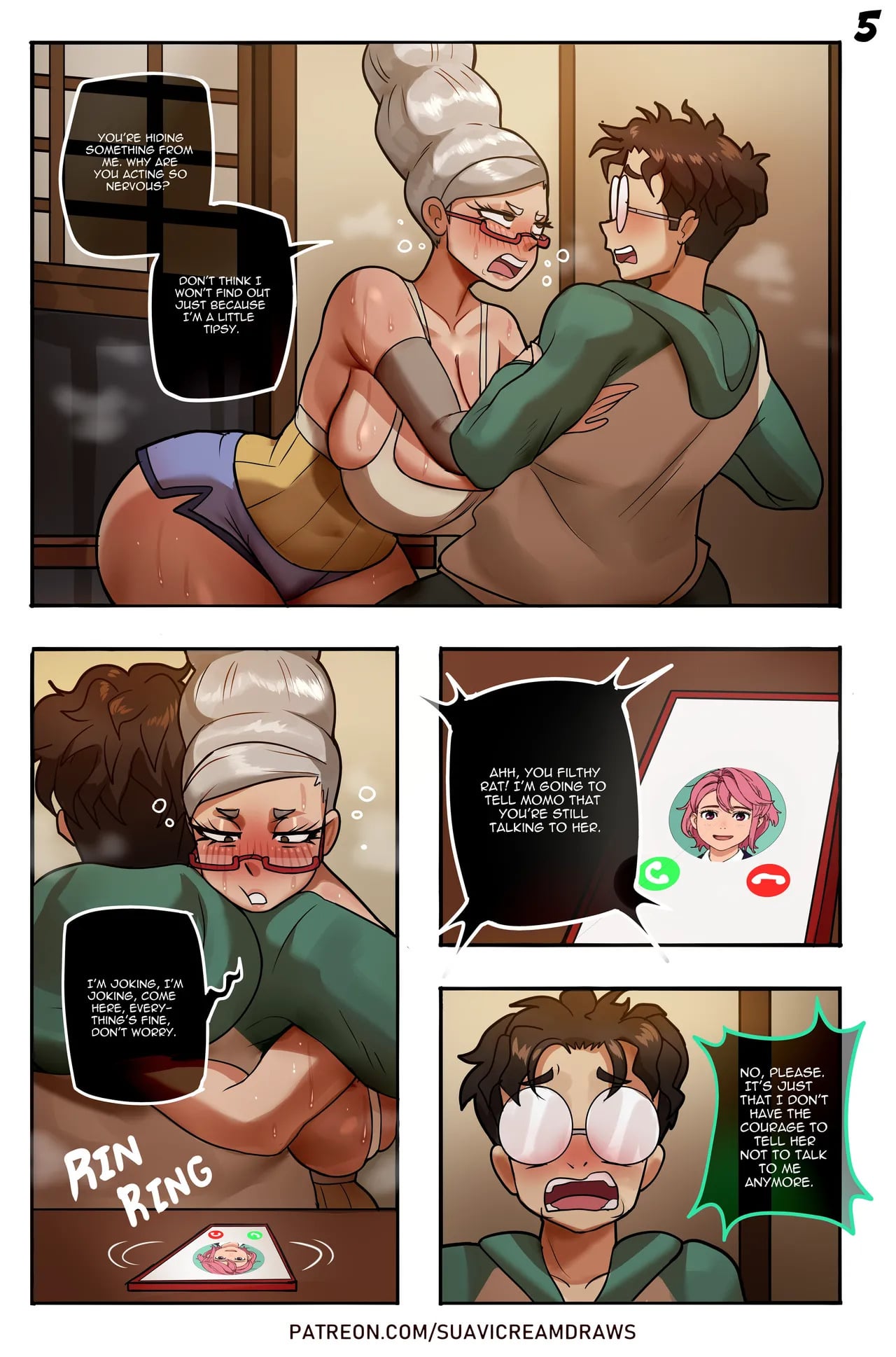 Grandma taking care