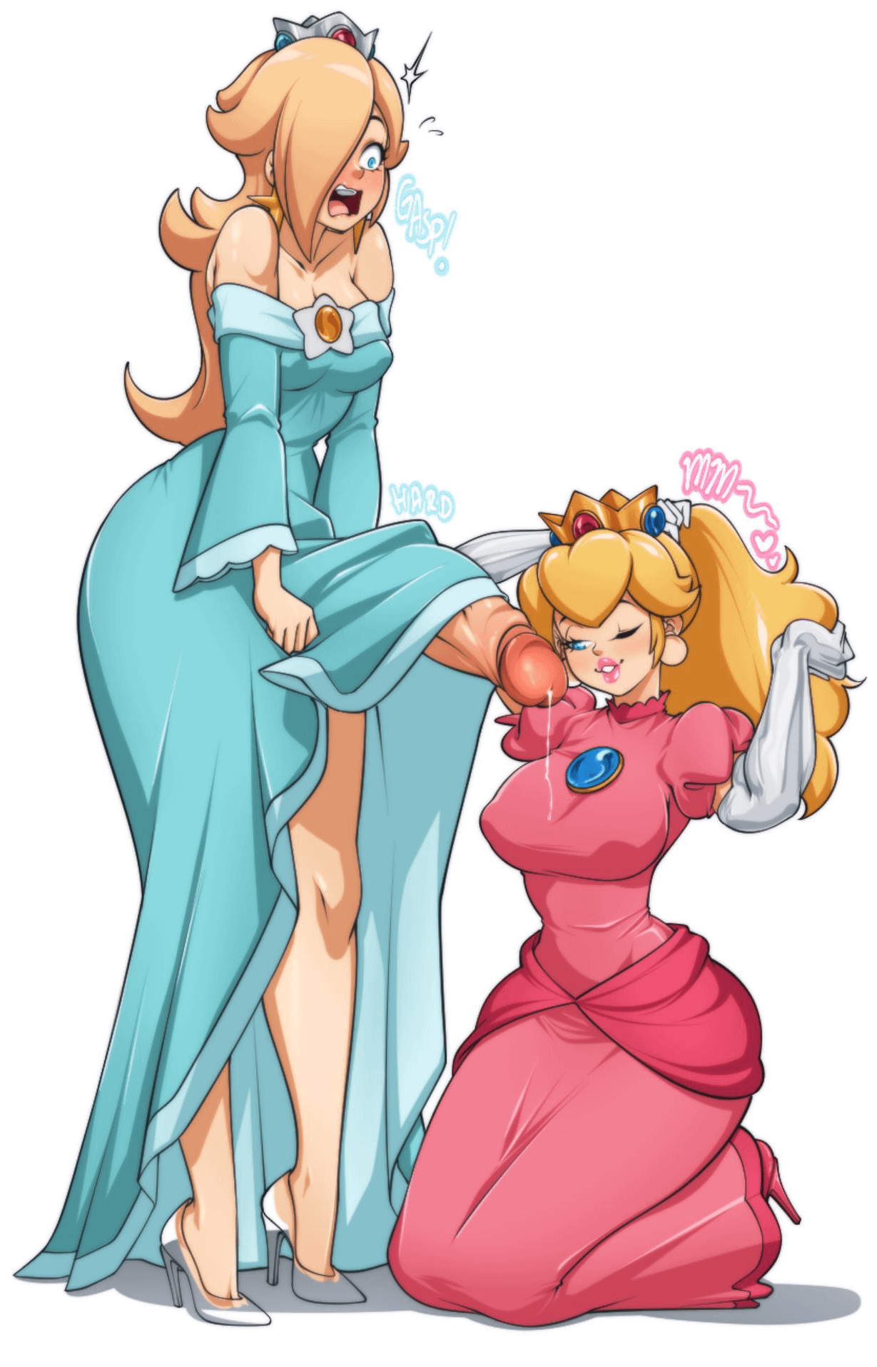 Peach enjoys Rosalina’s thick treat under her dress (omiiverse)