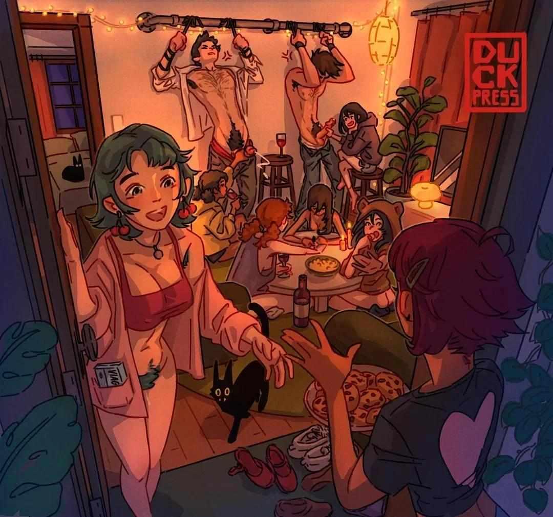 Tied up at the party