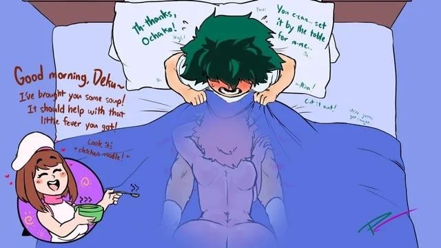 Uraraka and Mina take care of Deku (FakeryWay) [My Hero Academia]