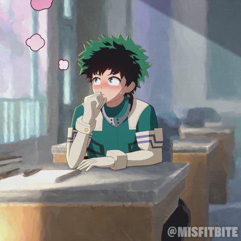 Uraraka fantasizing about being deku’s plaything in class [My Hero Academia] (misfitbite)