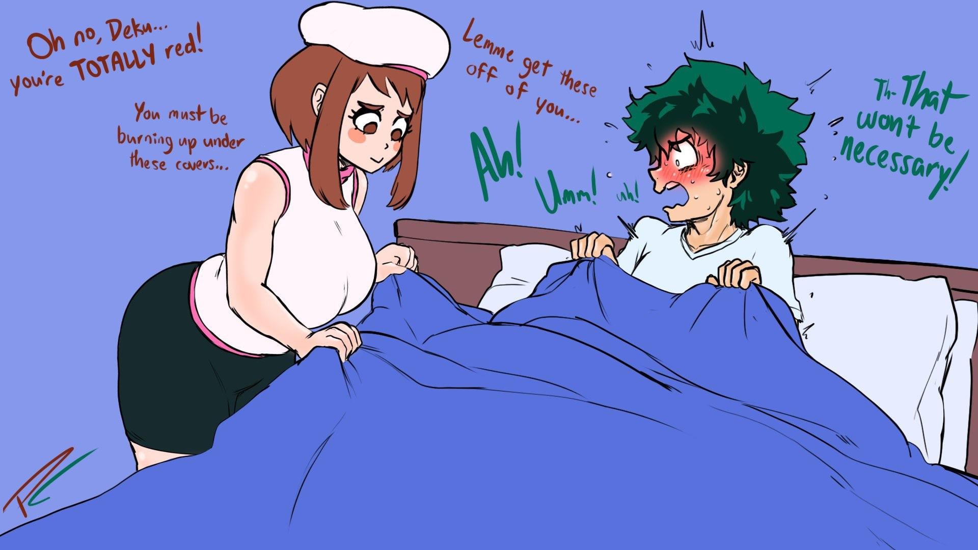 (Art by Fakeryway) “taking care of a sick hero..”