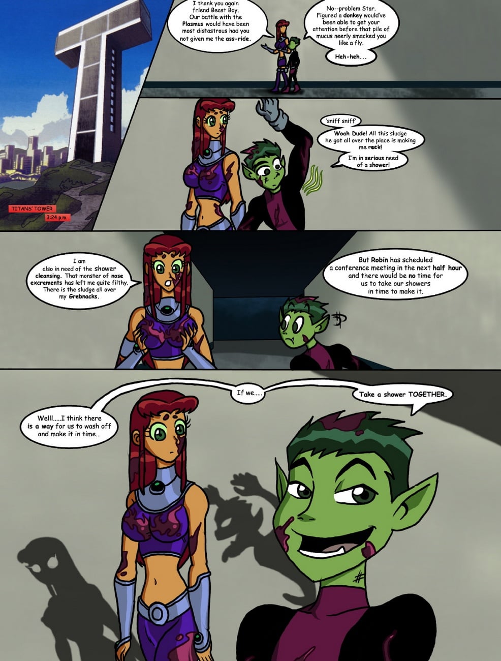 Starfire’s Shared Shower [Star_Lover]