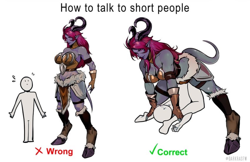 The proper way to talk to short people