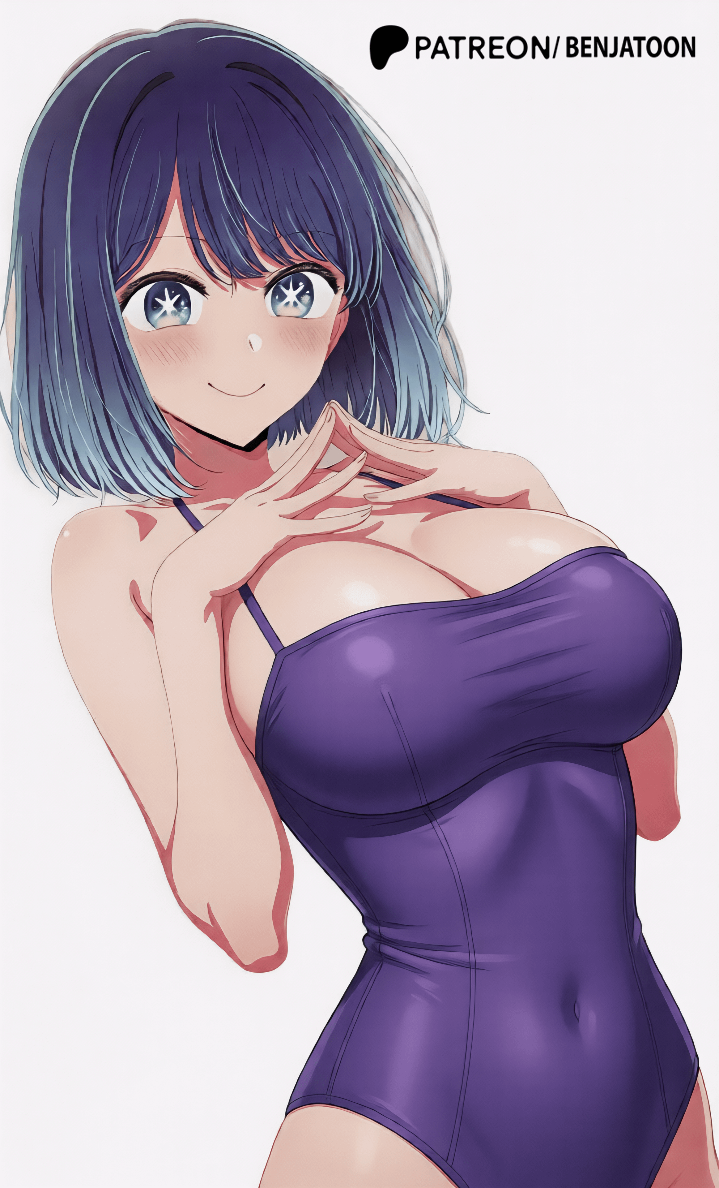 Akane Kurowaka Big Breasts Out Tight Swimsuit (Oshi No Ko) [BenjaToon]