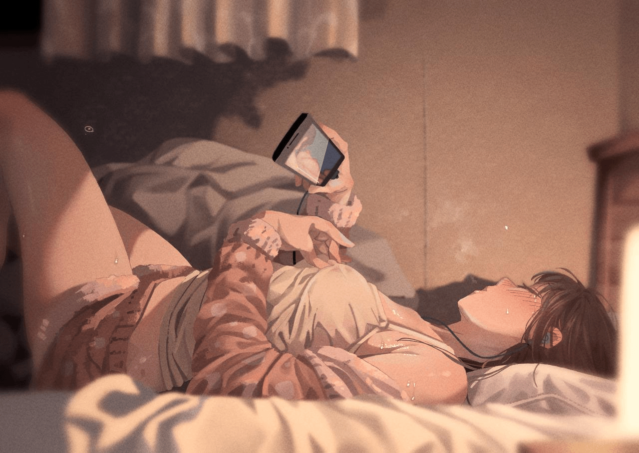 Original girl sweaty masturbation in bed (huyunokure) [original]